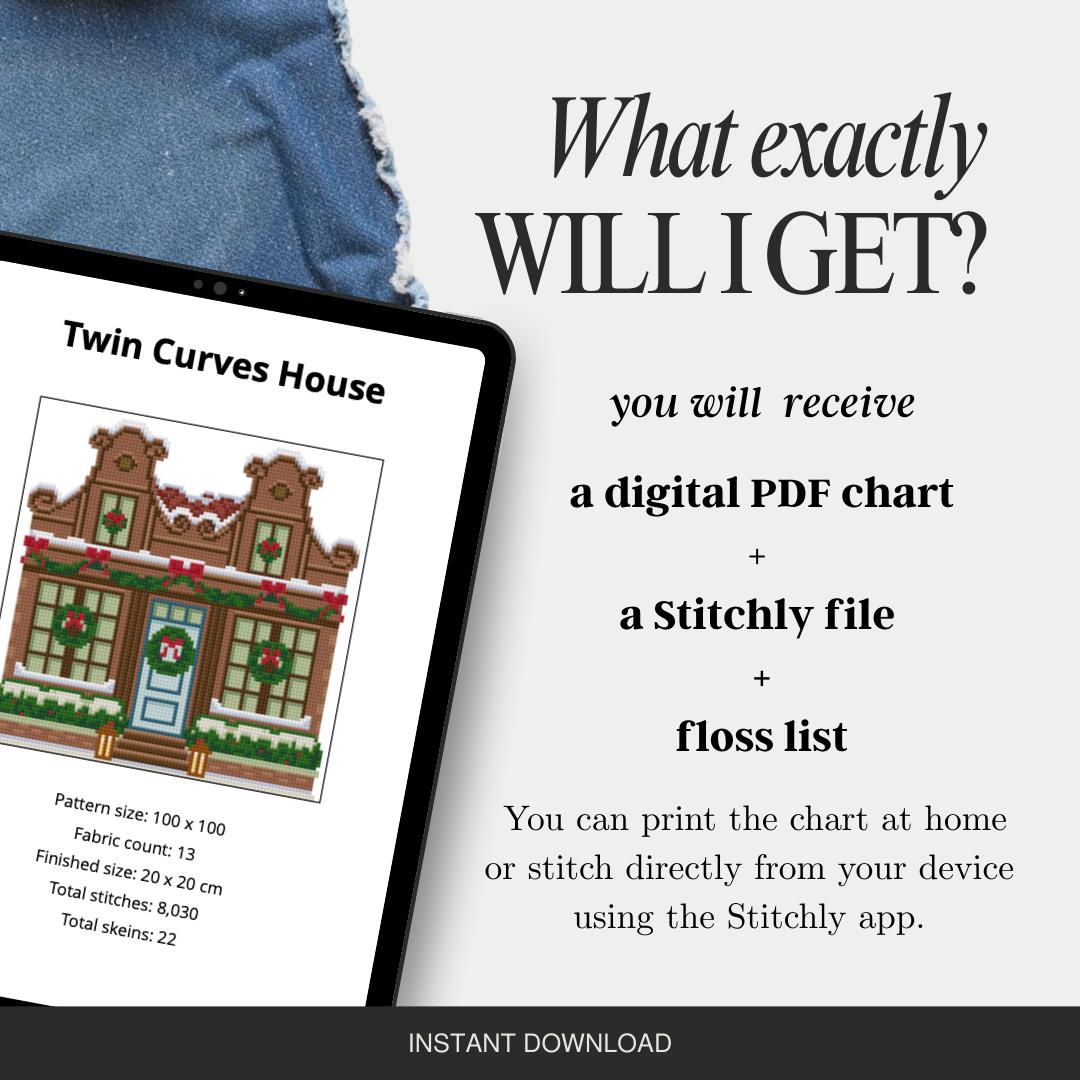 Twin Curves House Needlepoint Chart