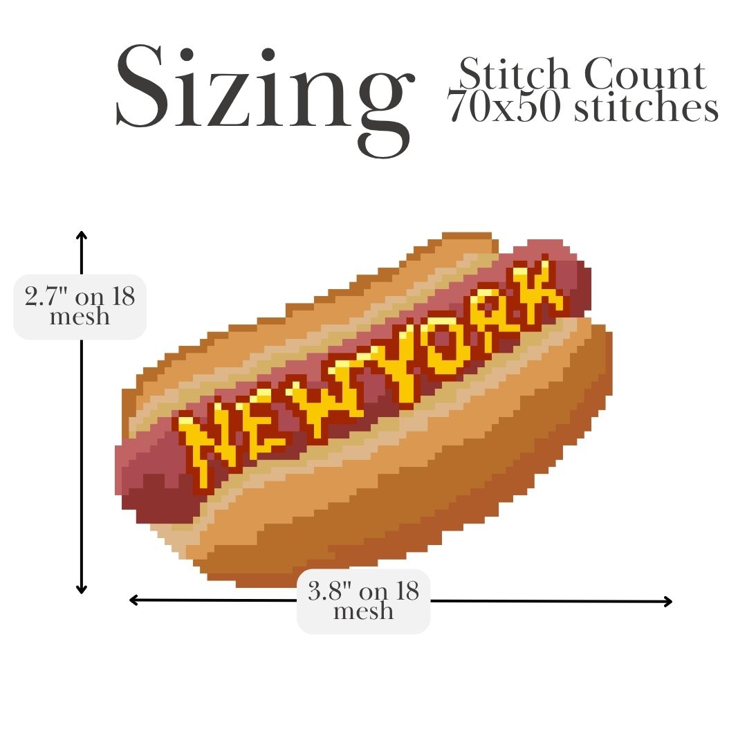 NYC Hot Dog Needlepoint Chart