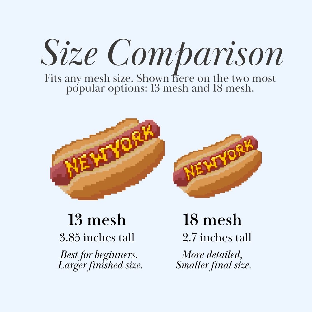 NYC Hot Dog Needlepoint Chart
