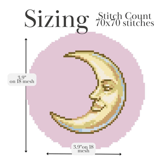 Moon Portrait Needlepoint Pattern
