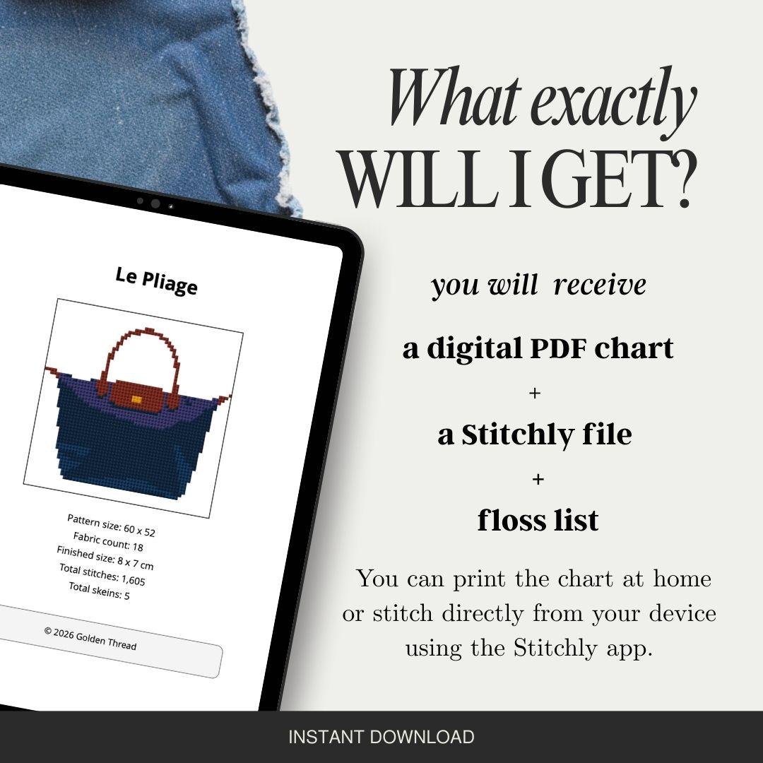 Le Pliage Tote Needlepoint Pattern