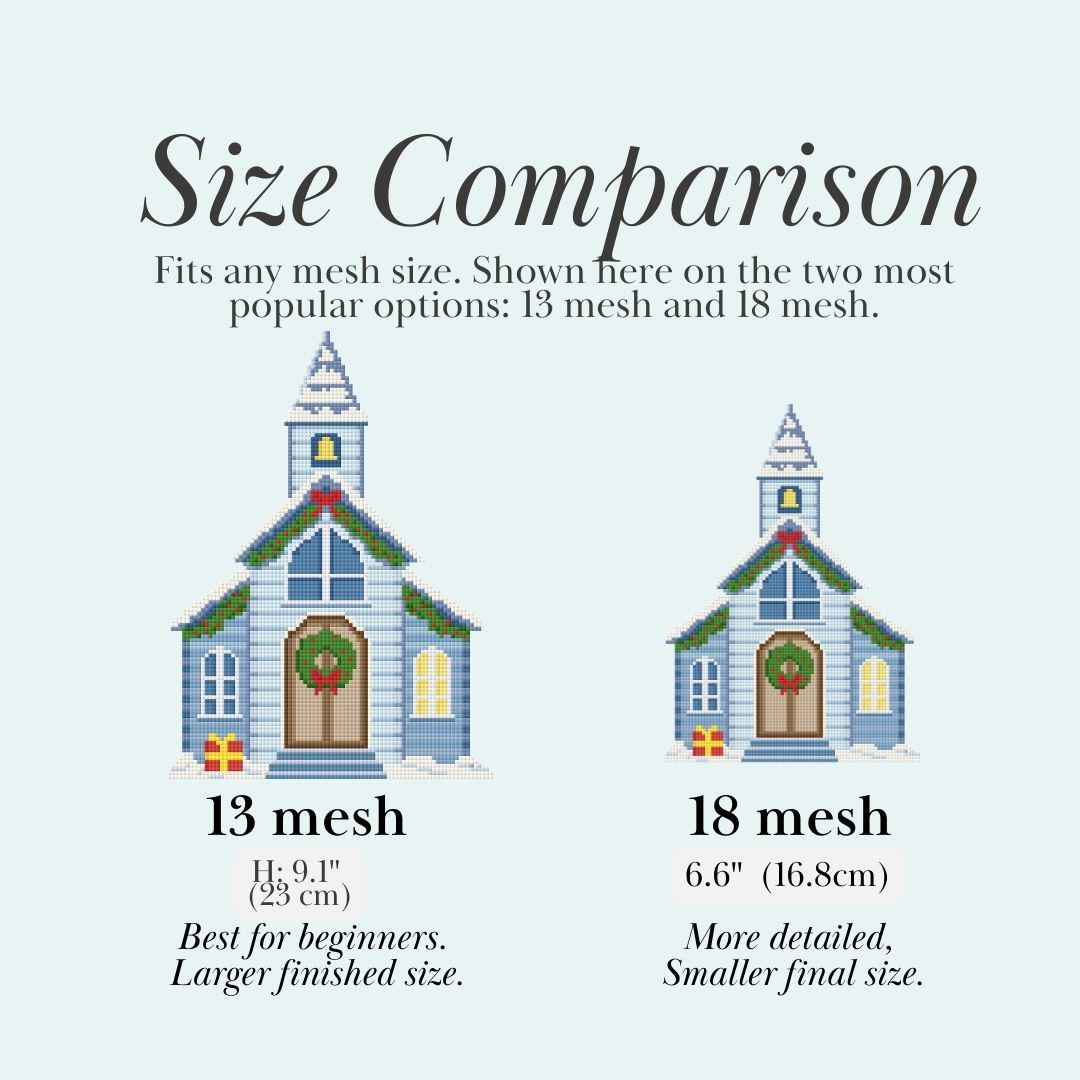 Christmas Village Church Needlepoint Chart