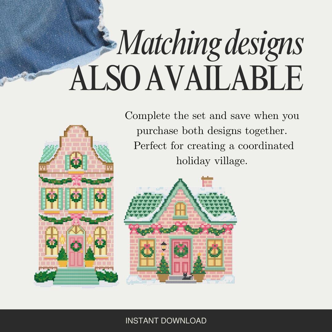 Village Garland Cottage Needlepoint Pattern