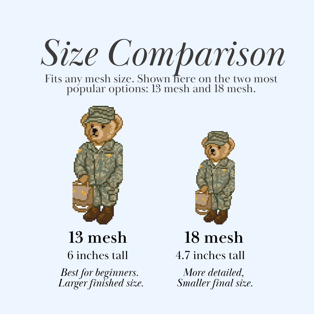 Army Bear Needlepoint Chart