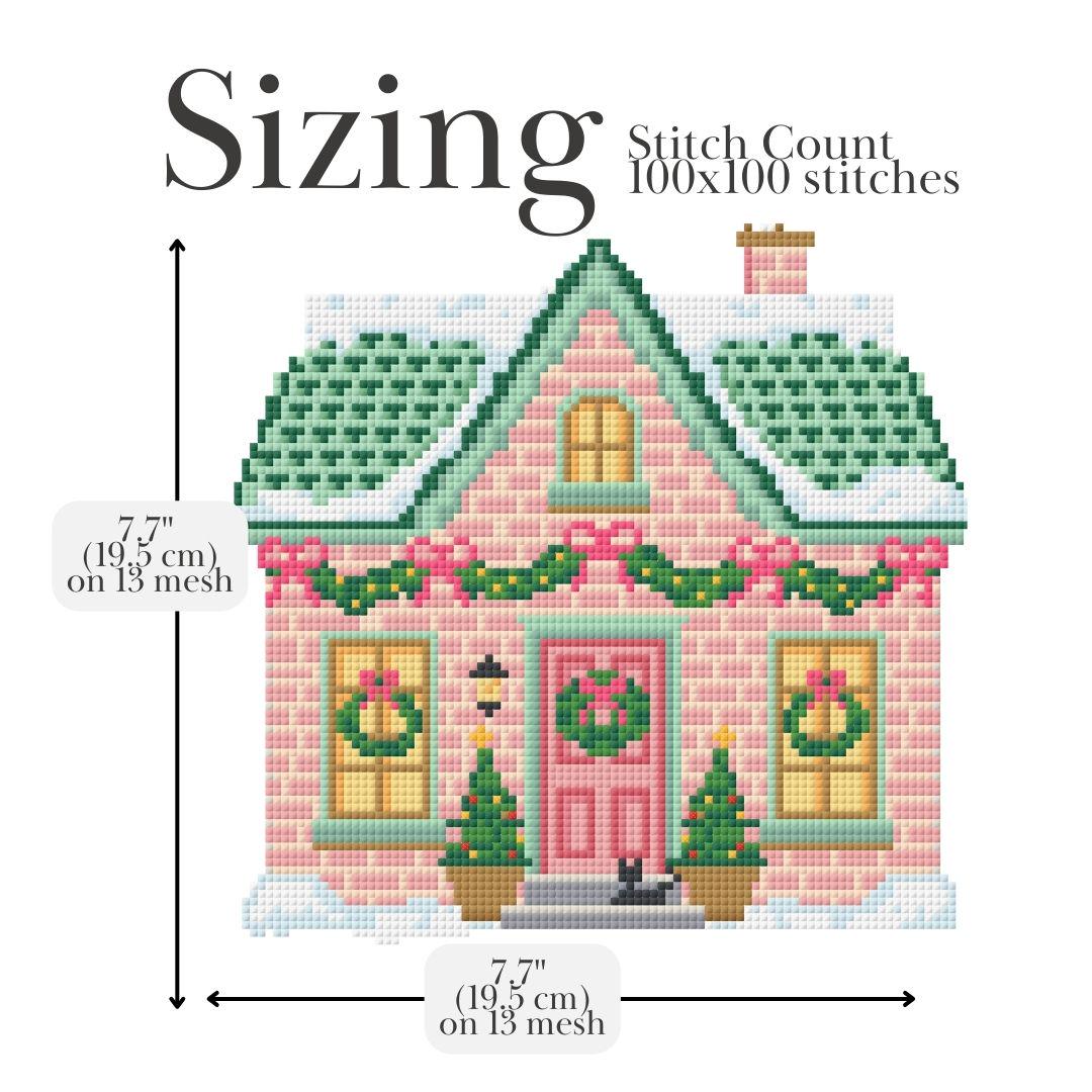 Village Garland Cottage Needlepoint Pattern