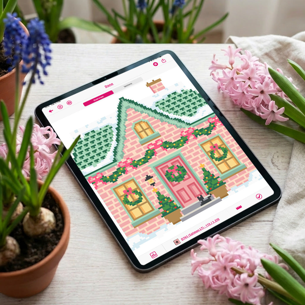 Village Garland Cottage Needlepoint Pattern