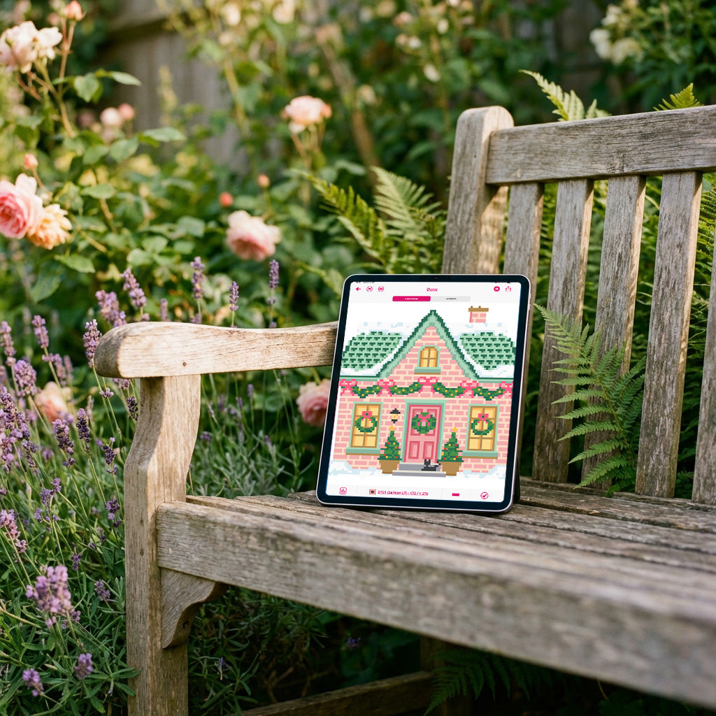 Village Garland Cottage Needlepoint Pattern