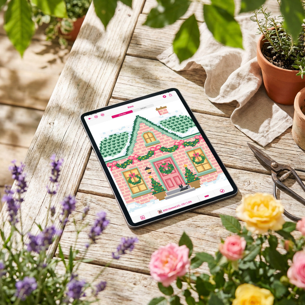 Village Garland Cottage Needlepoint Pattern
