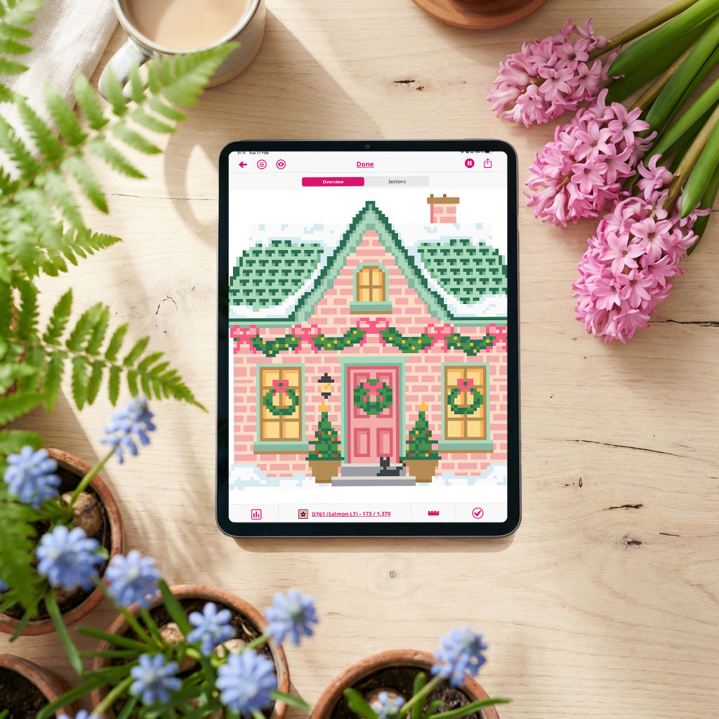 Village Garland Cottage Needlepoint Pattern