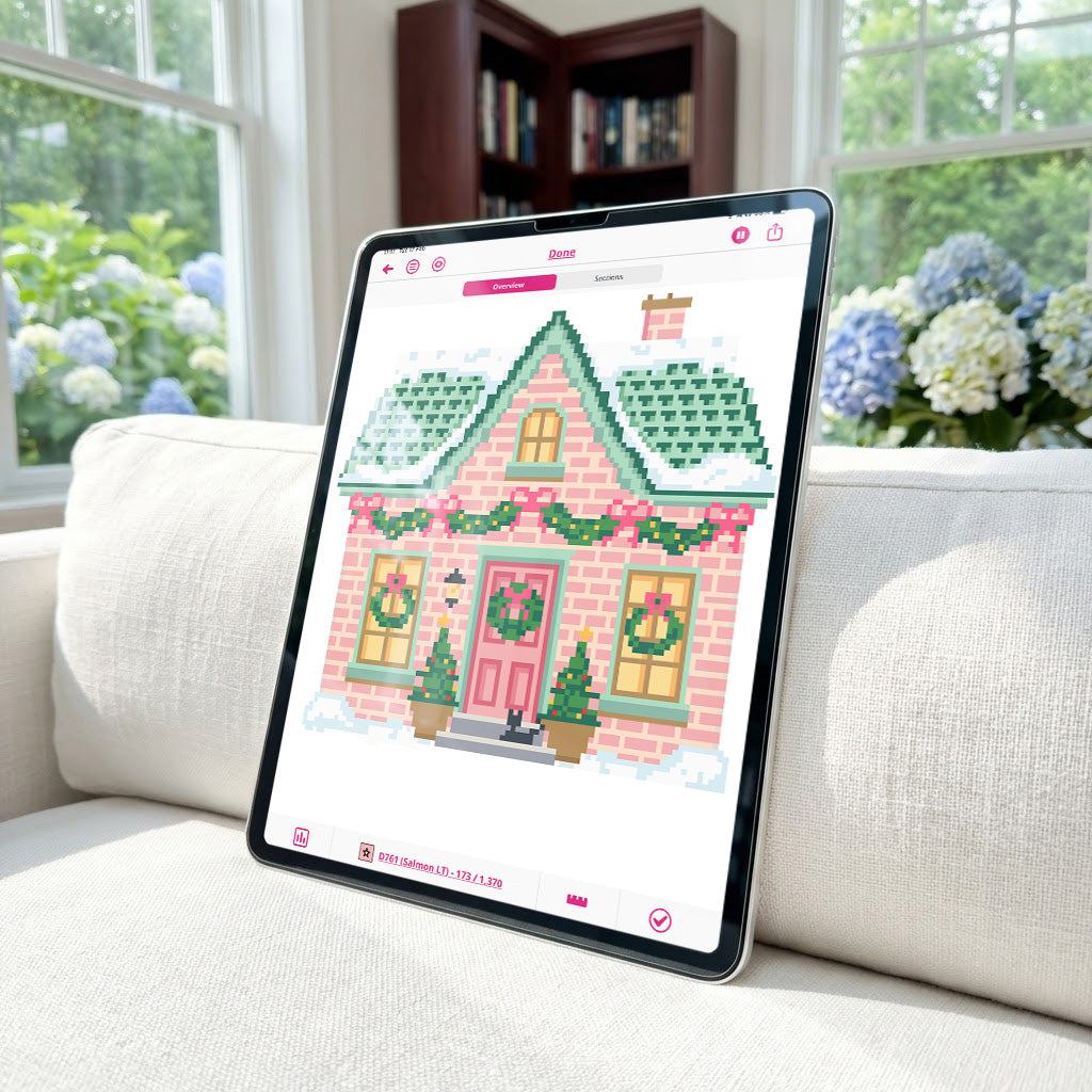 Village Garland Cottage Needlepoint Pattern