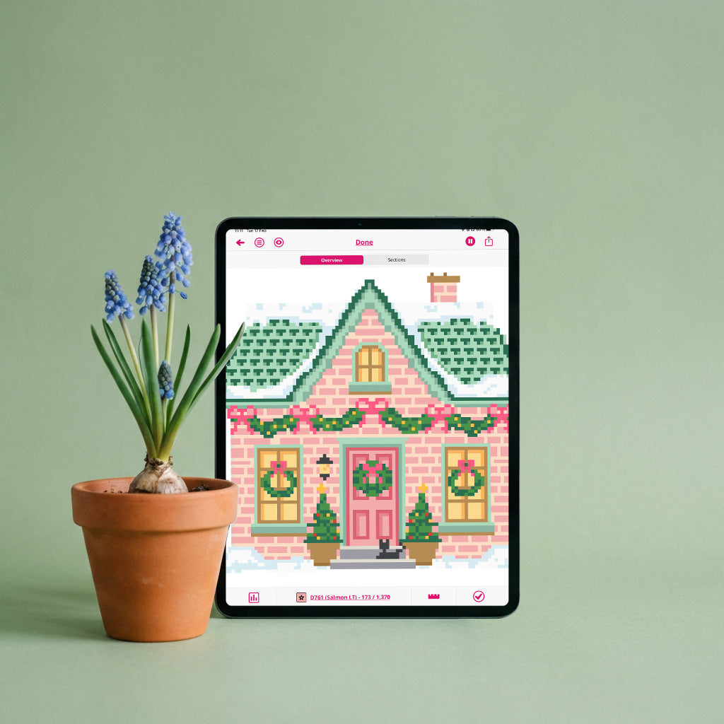 Village Garland Cottage Needlepoint Pattern