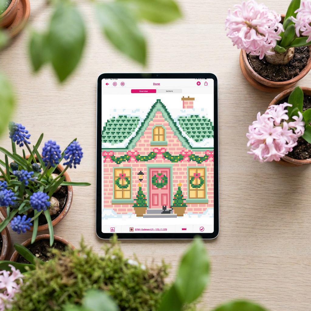 Village Garland Cottage Needlepoint Pattern