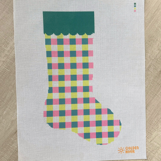 Gingham Stocking Canvas