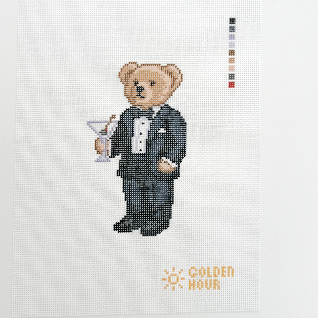 Martini Bear Canvas