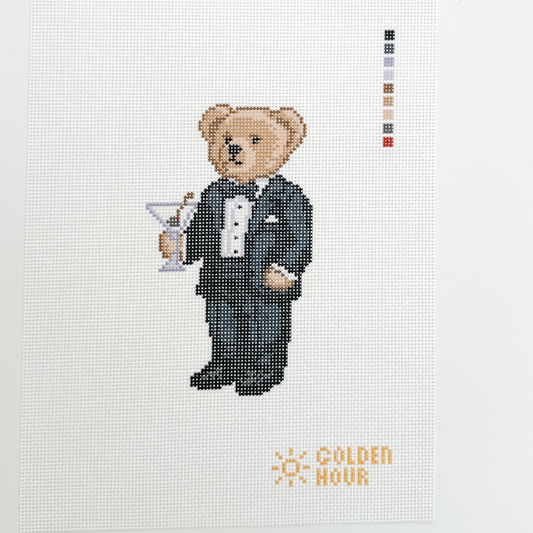 Martini Bear Canvas