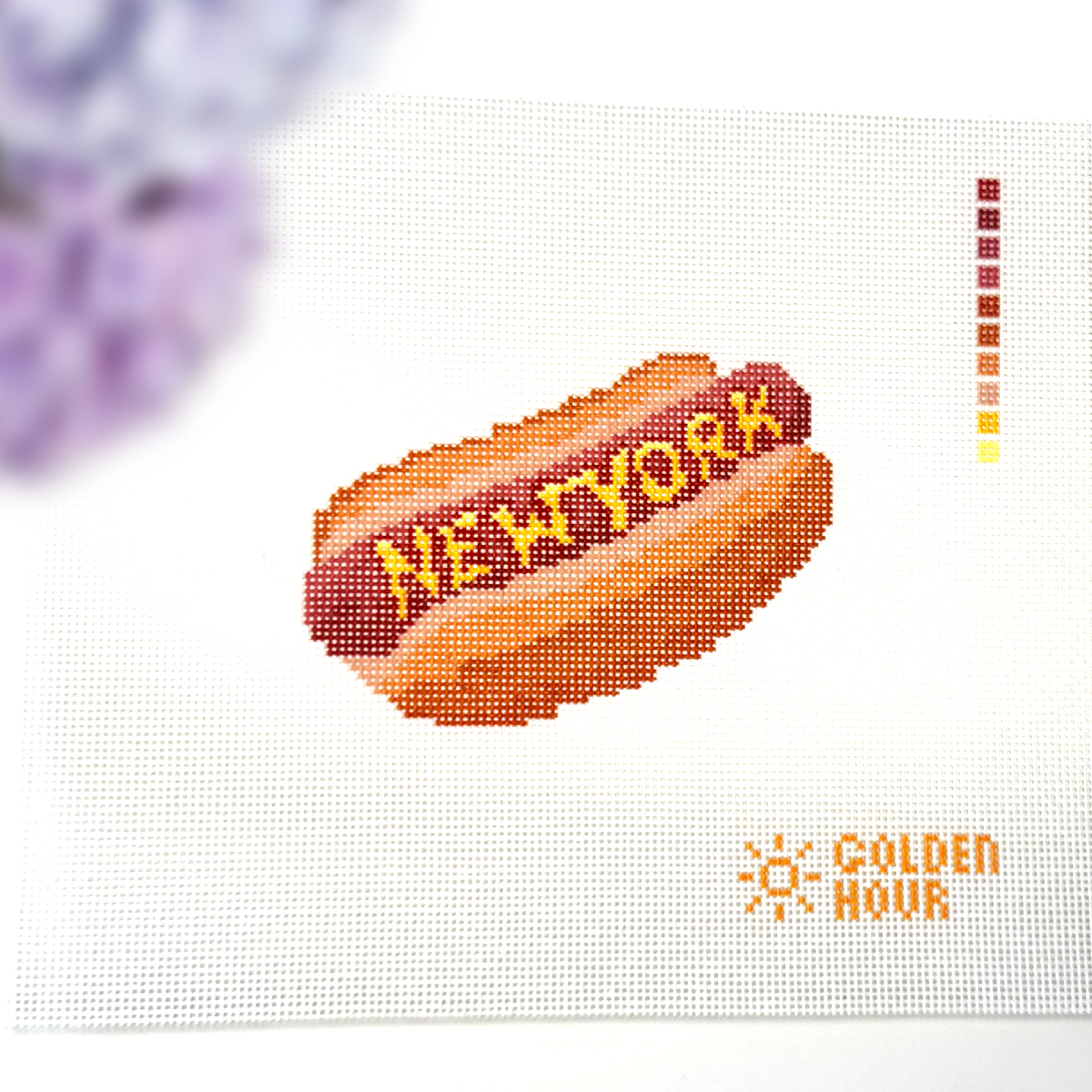 NYC Hot Dog Needlepoint Canvas