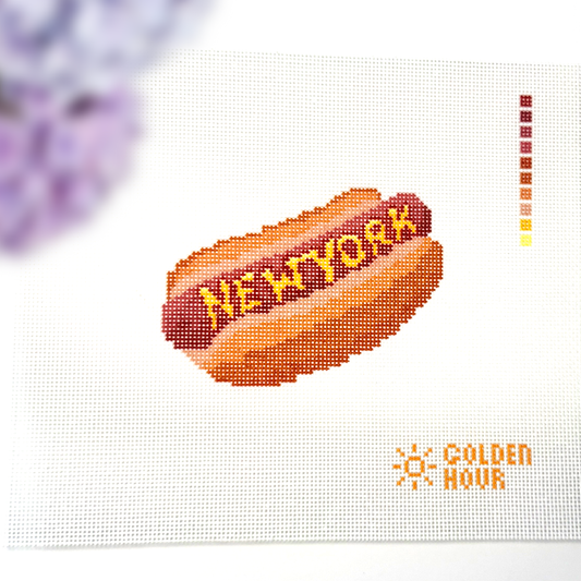 NYC Hot Dog Needlepoint Canvas
