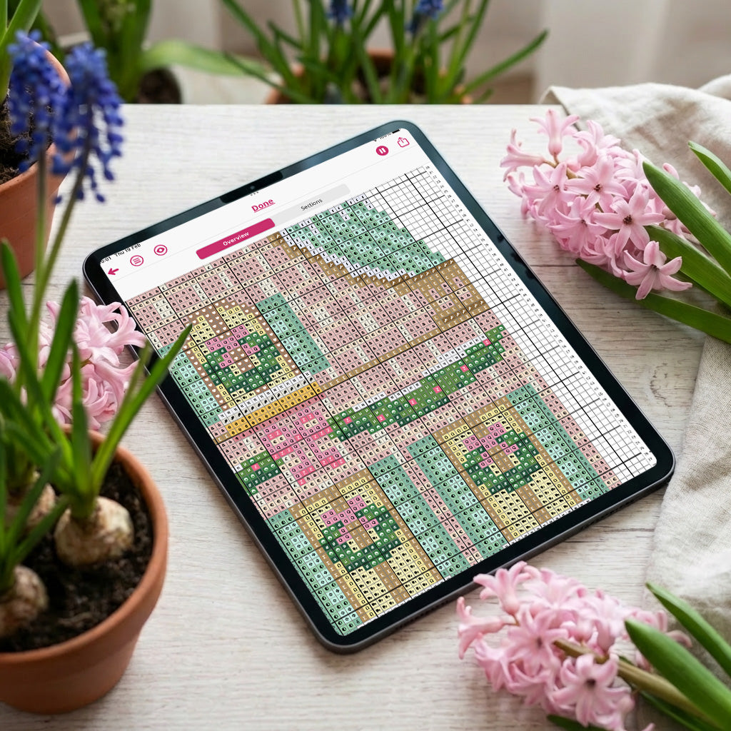 Garland Cottage & Garland Row – 2 House Needlepoint Chart Bundle