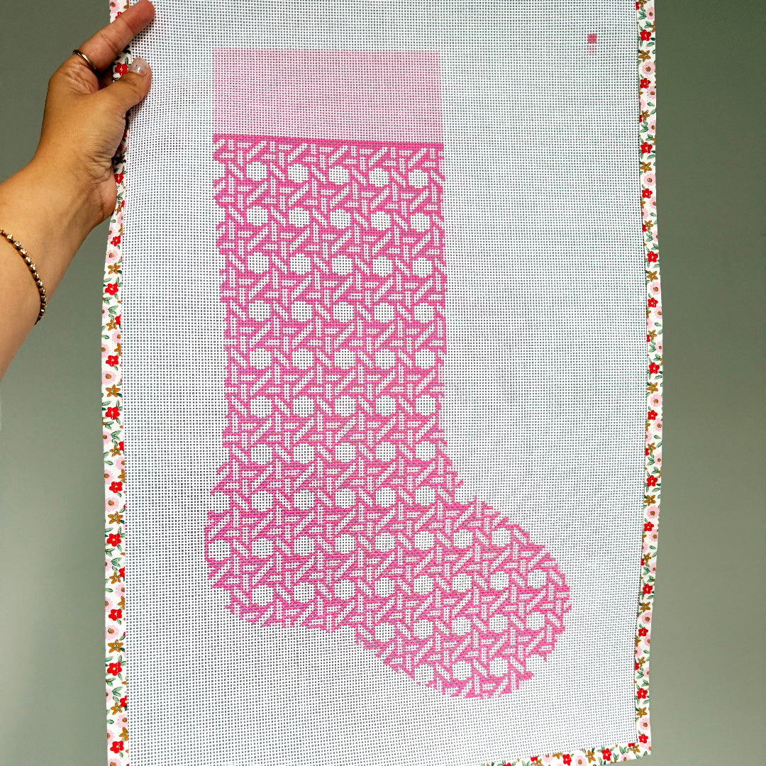 Pink Rattan Stocking