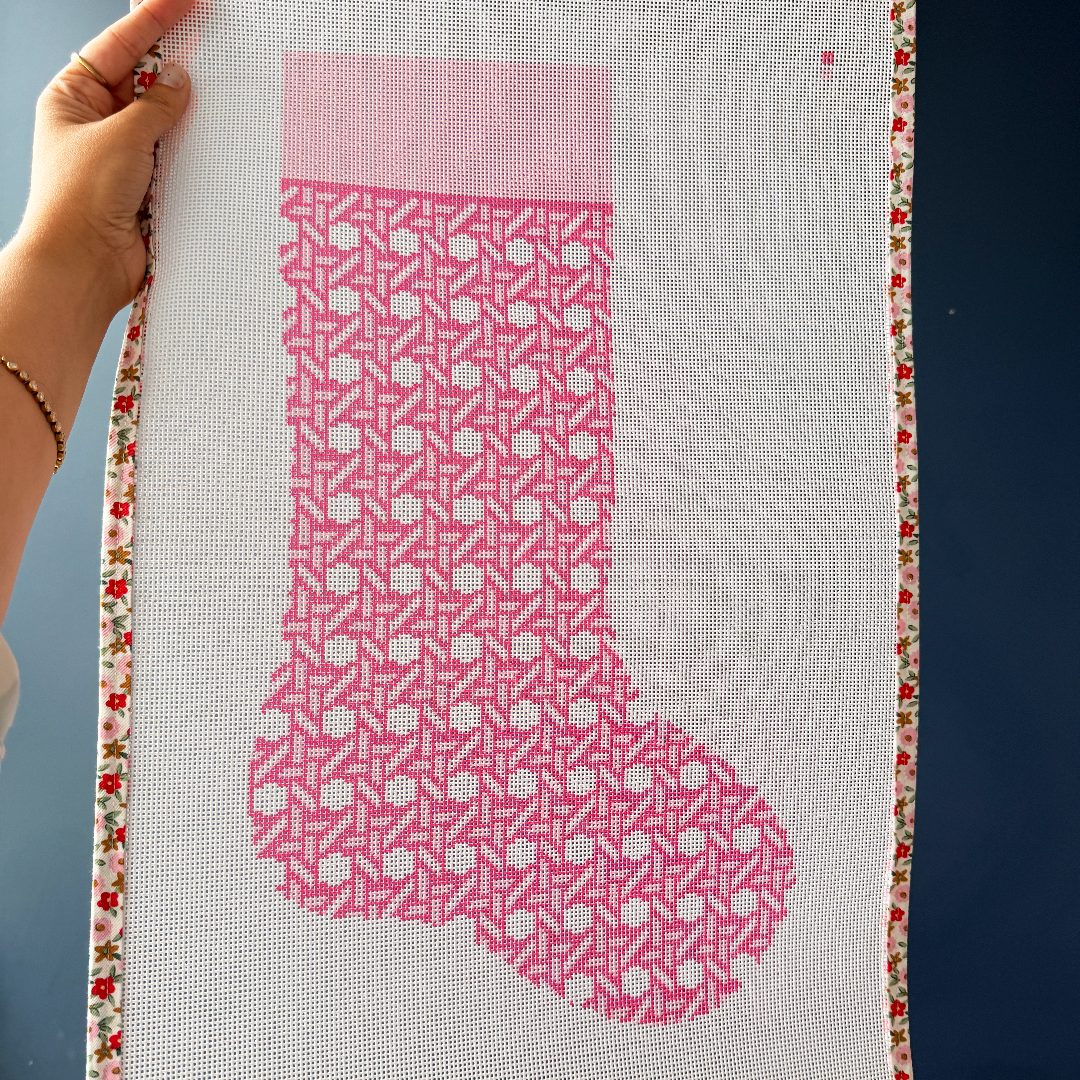 Pink Rattan Stocking