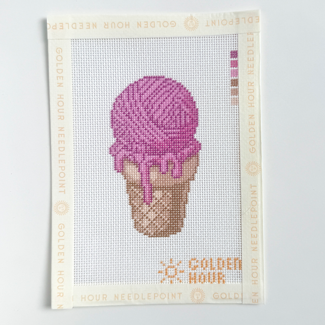 Ice Cream Yarn Ball Canvas