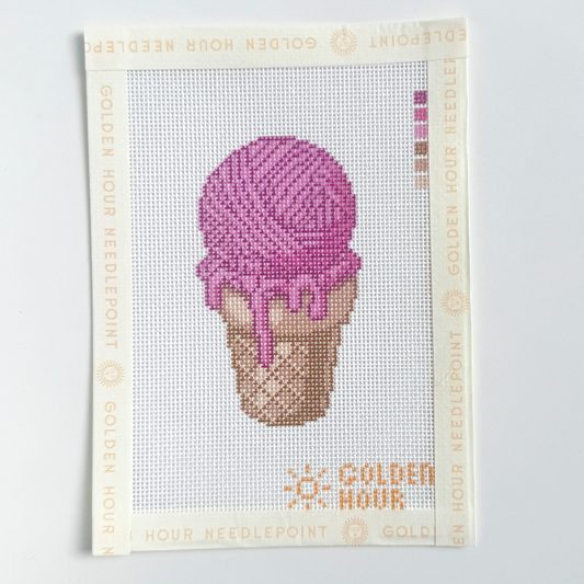 Ice Cream Yarn Ball Canvas
