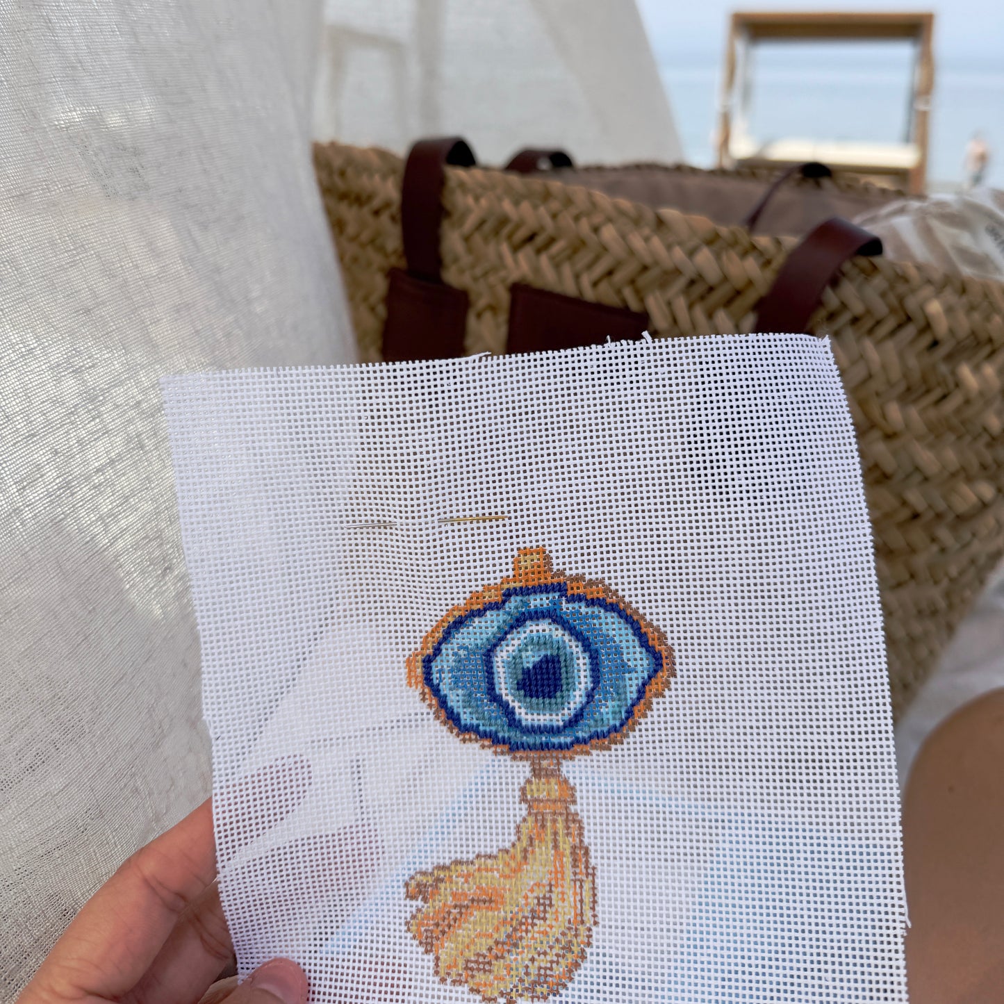 Evil Eye Gold Canvas