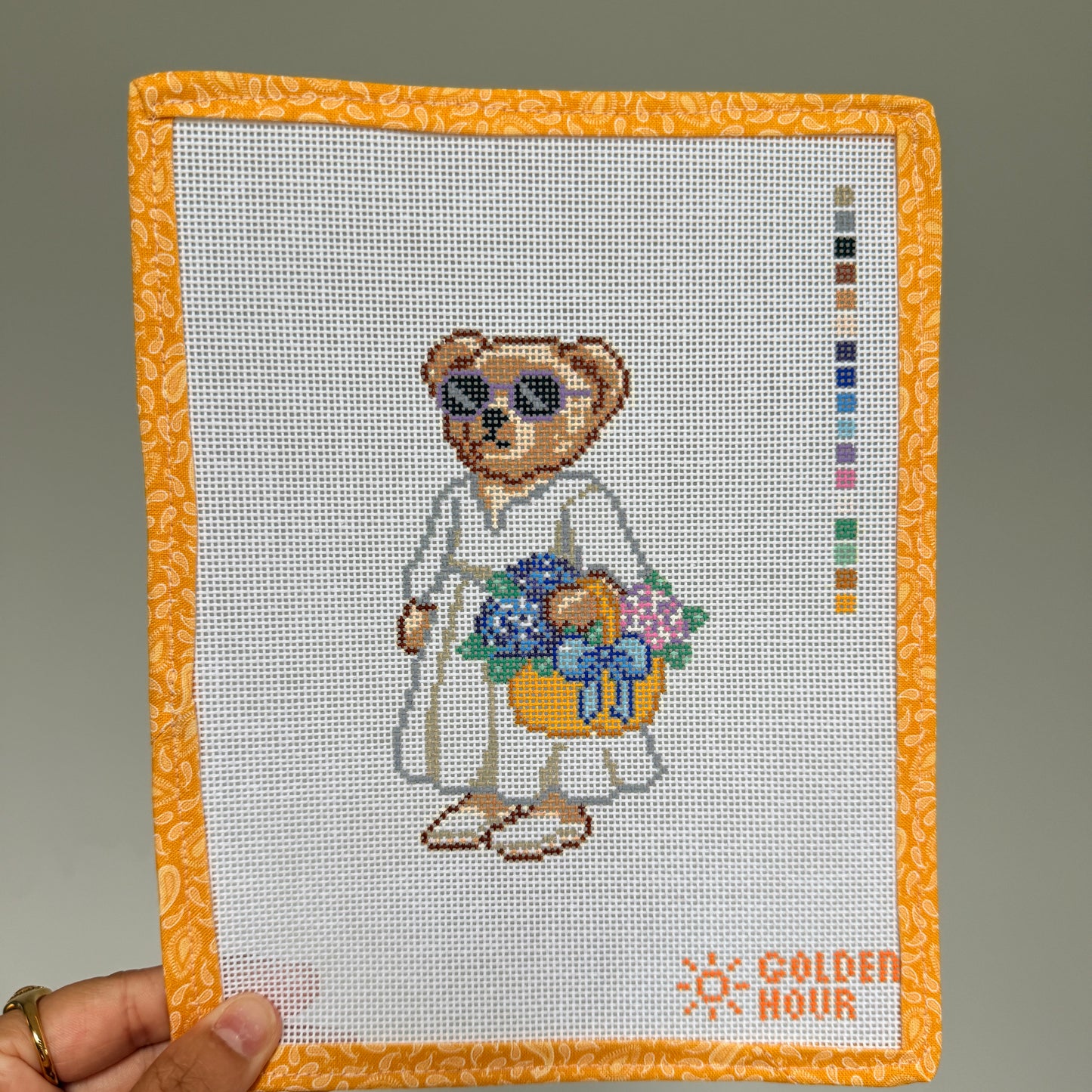 Flower Market Bear Canvas