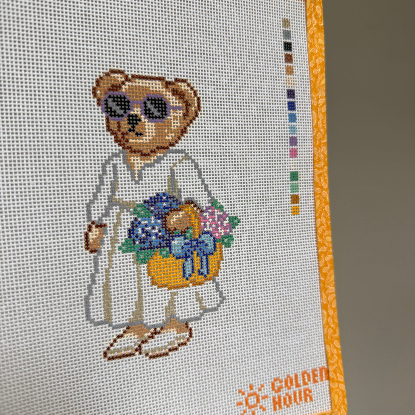 Flower Market Bear Canvas