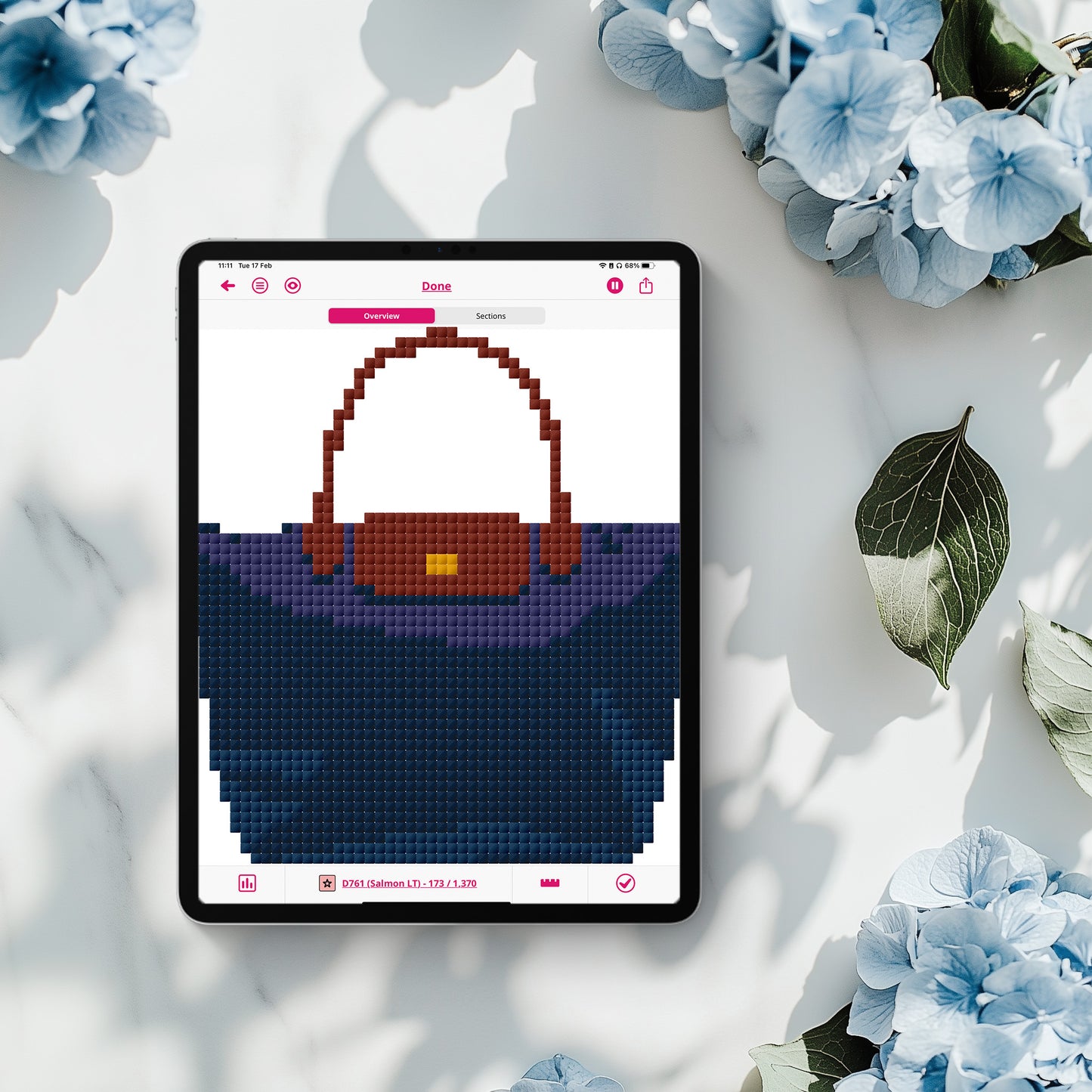 Le Pliage Tote Needlepoint Pattern