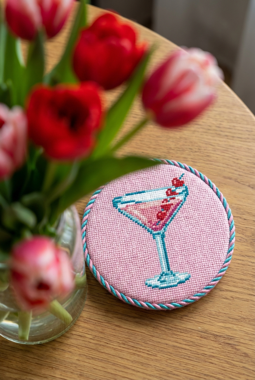 Valentine Martini Needlepoint Pattern