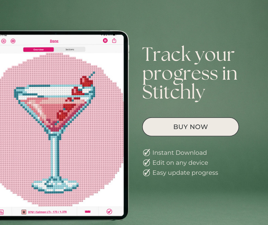 Valentine Martini Needlepoint Pattern