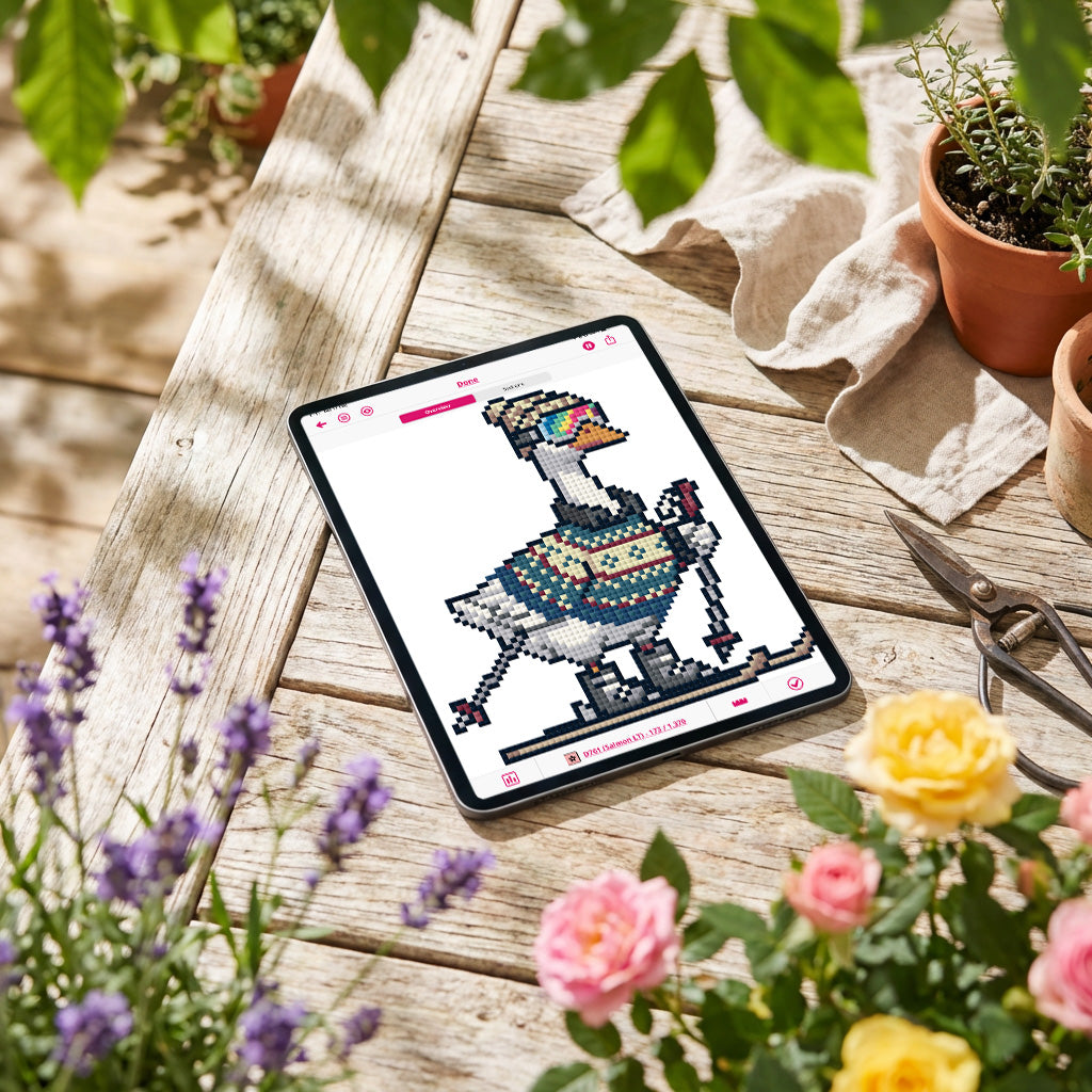 Silly Goose Ski Needlepoint Pattern