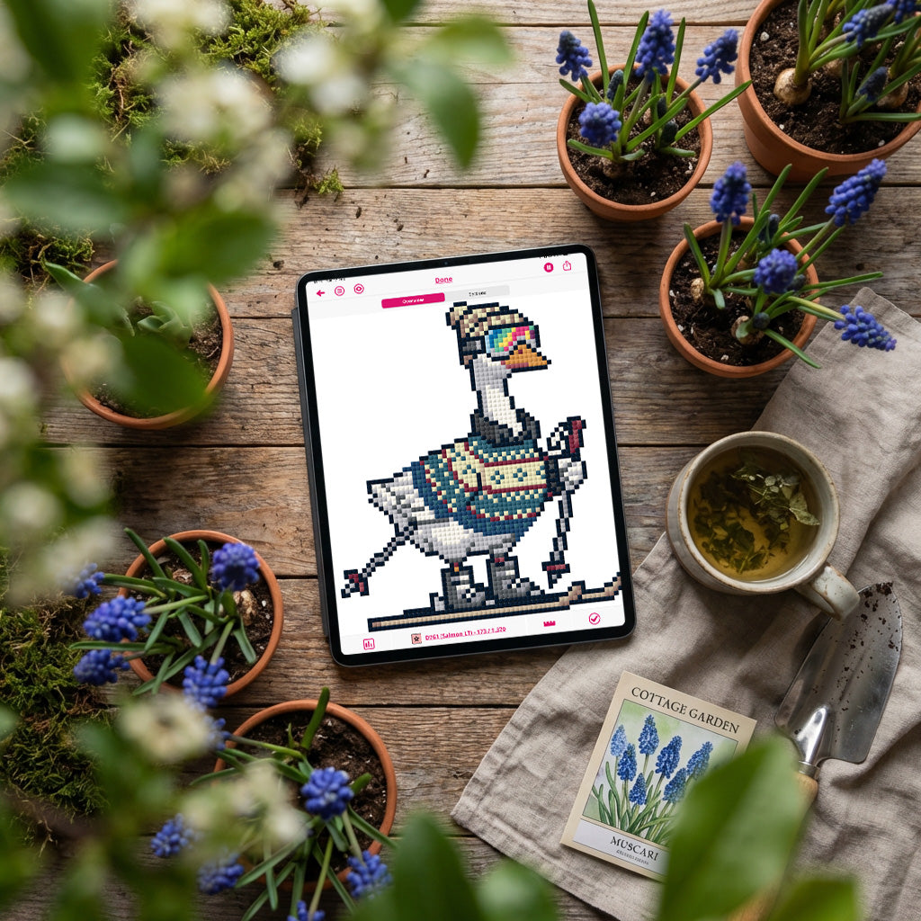 Silly Goose Ski Needlepoint Pattern