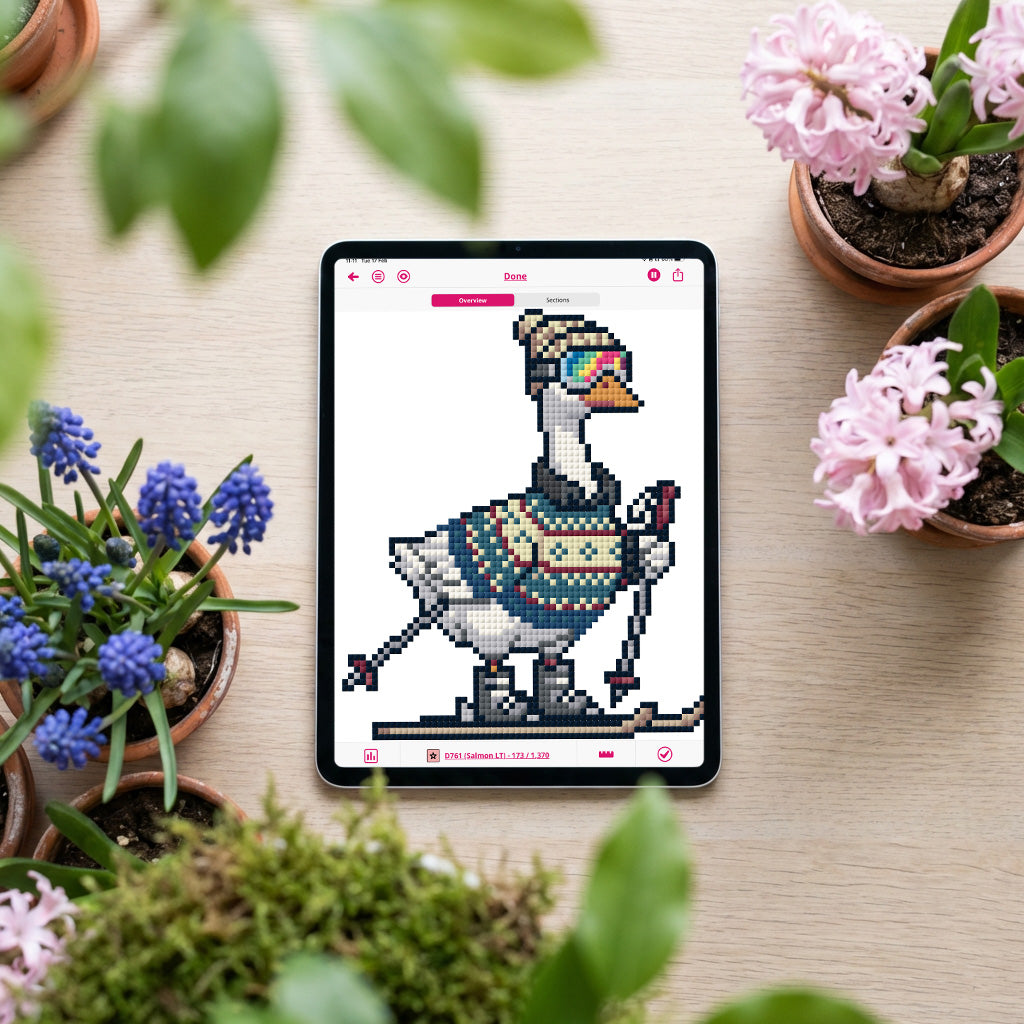 Silly Goose Ski Needlepoint Pattern