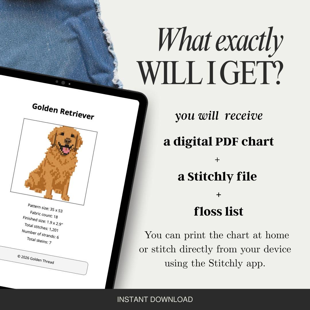 Golden Retriever Needlepoint Pattern