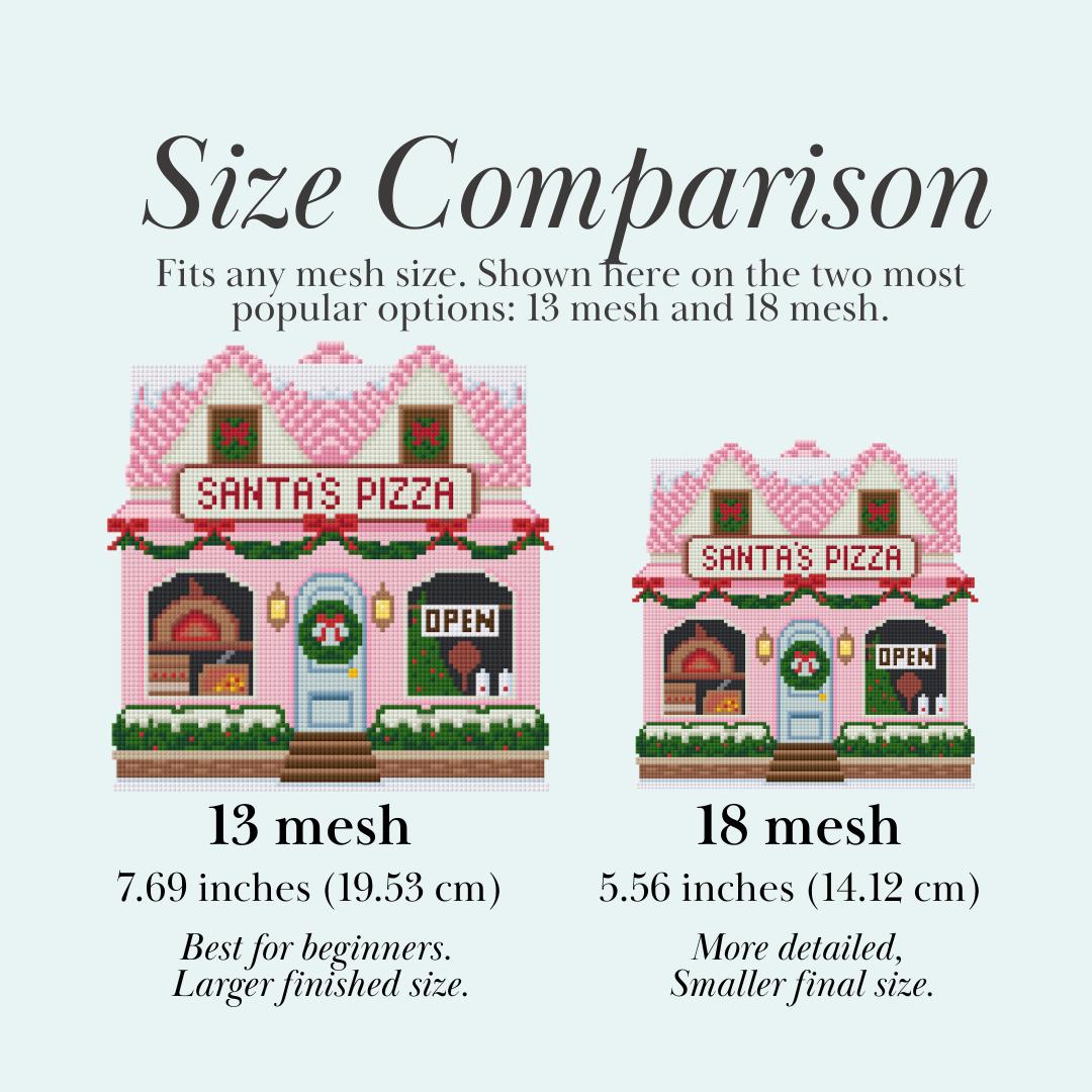 Santa’s Pizza Christmas Village Needlepoint Chart