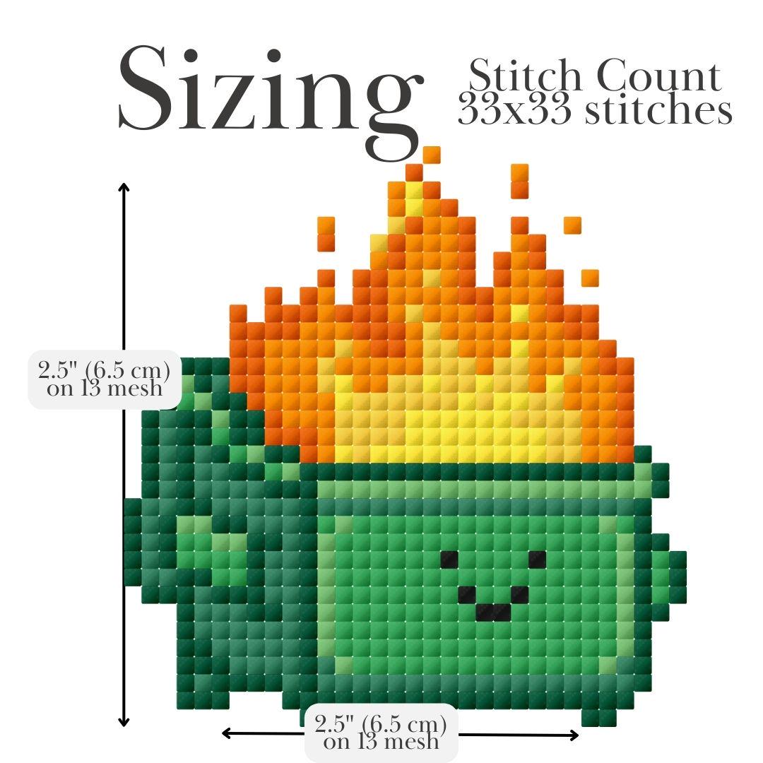 Dumpster Fire – Mini Needlepoint Pattern