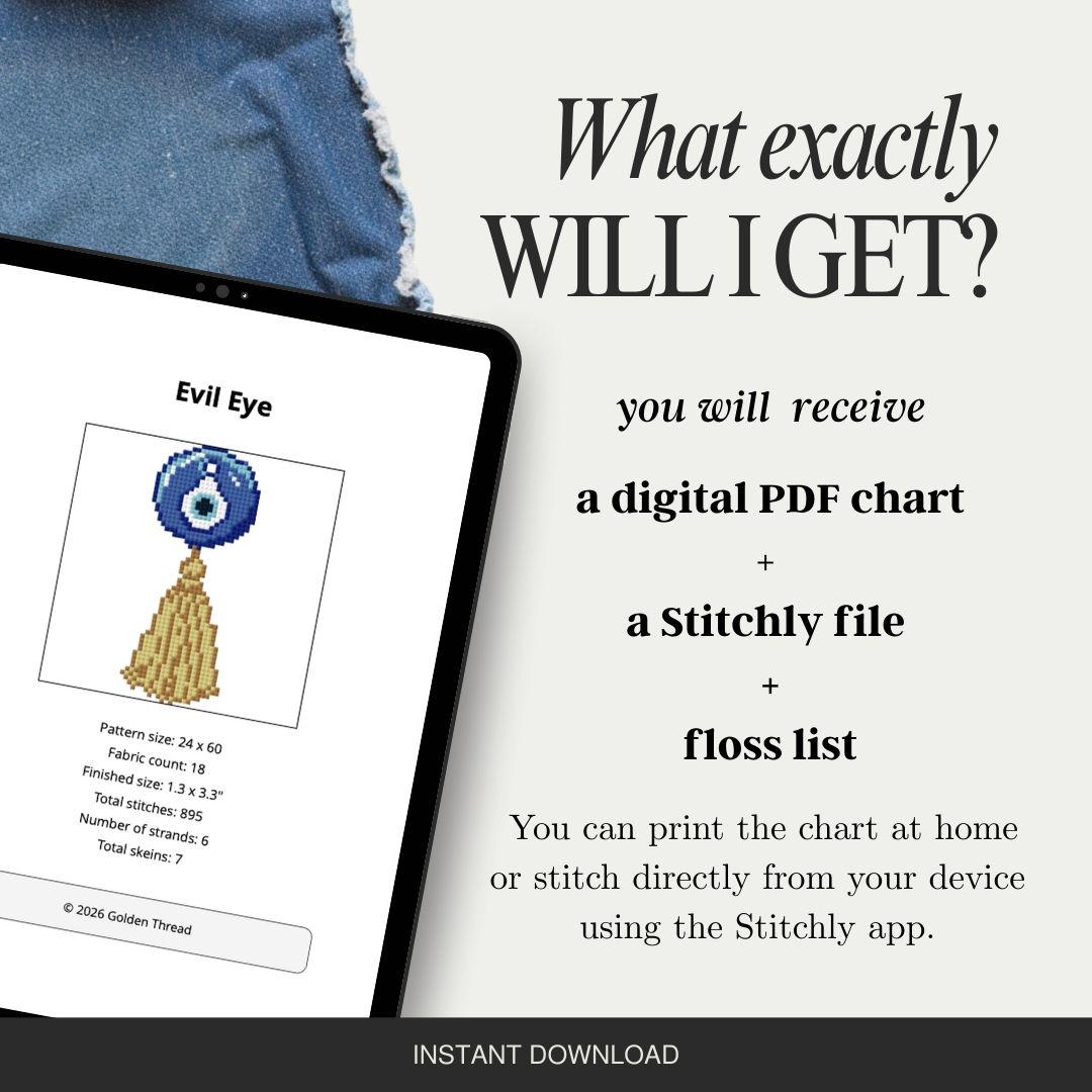 Evil Eye Needlepoint Chart