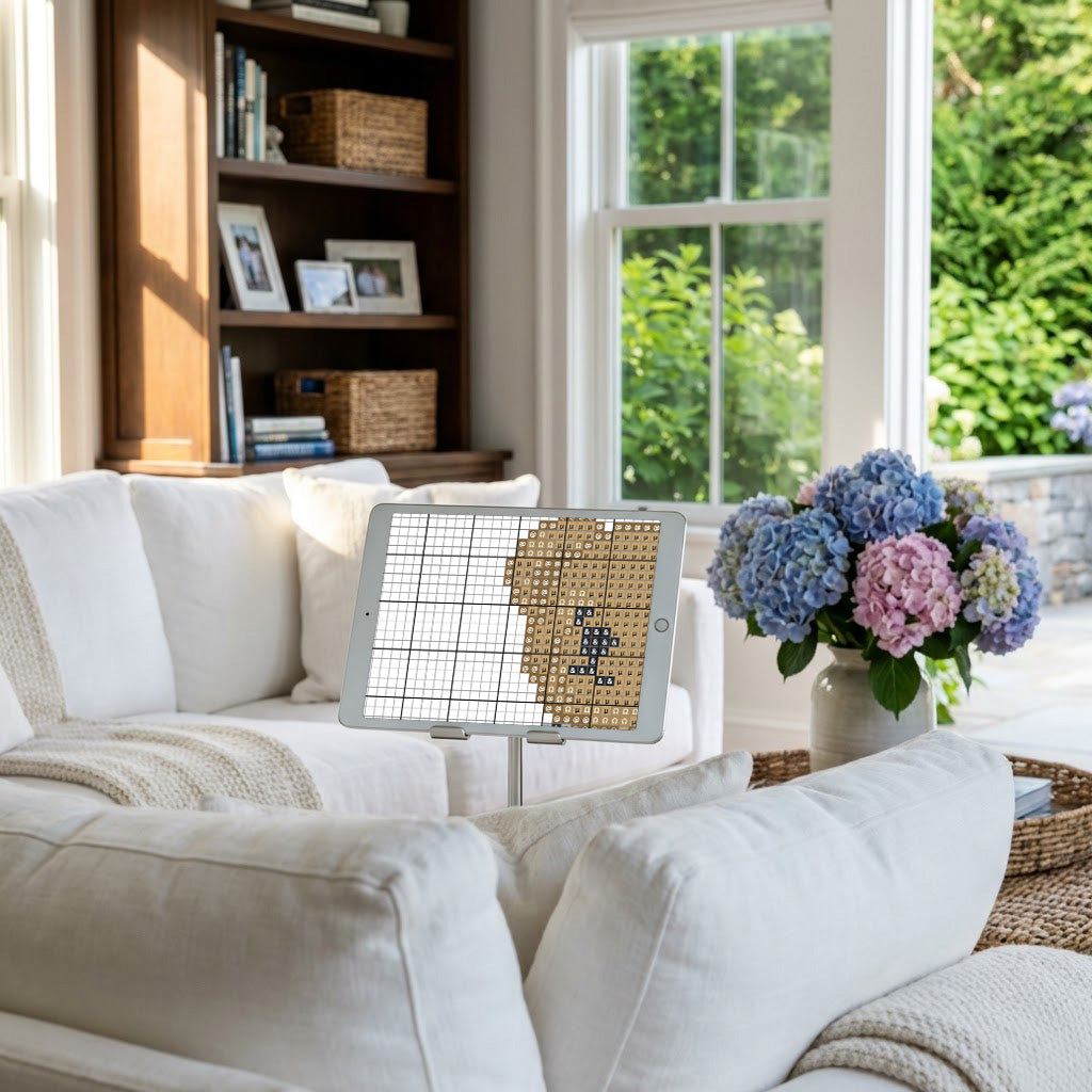 Gardening Bear Needlepoint Chart