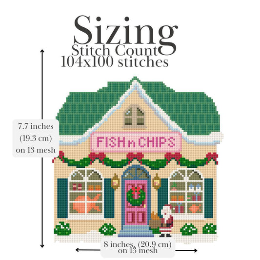 Fish & Chips Needlepoint Pattern