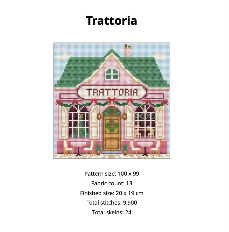 Trattoria needlepoint village pattern