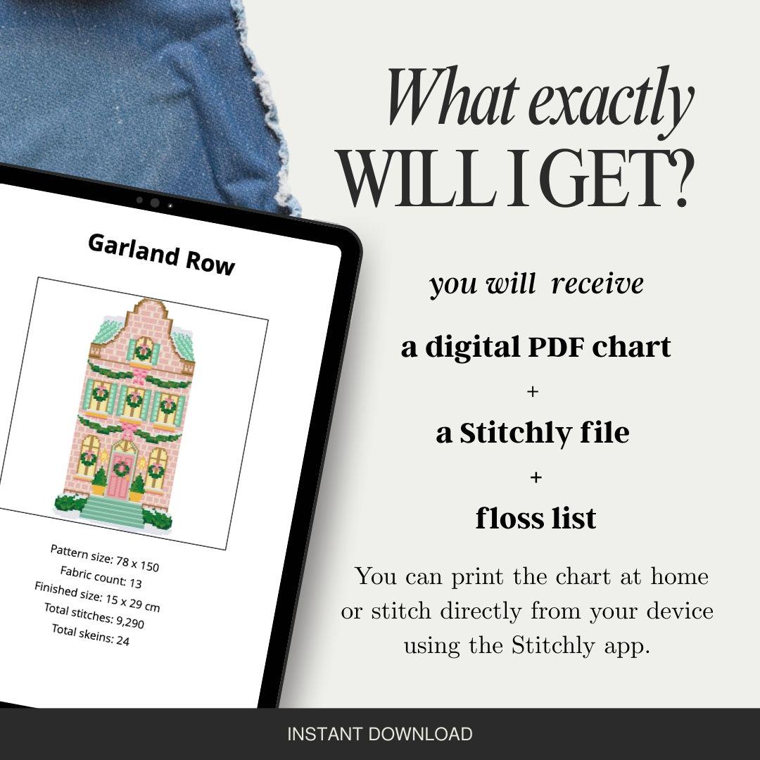 Garland Row Needlepoint Chart