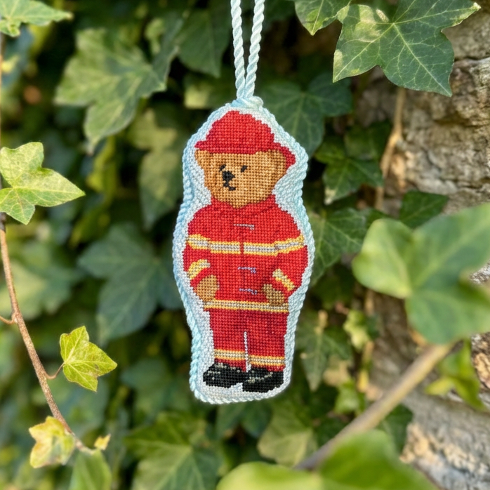 Fireman Bear Needlepoint Chart