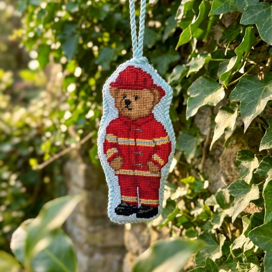 Fireman Bear Needlepoint Chart