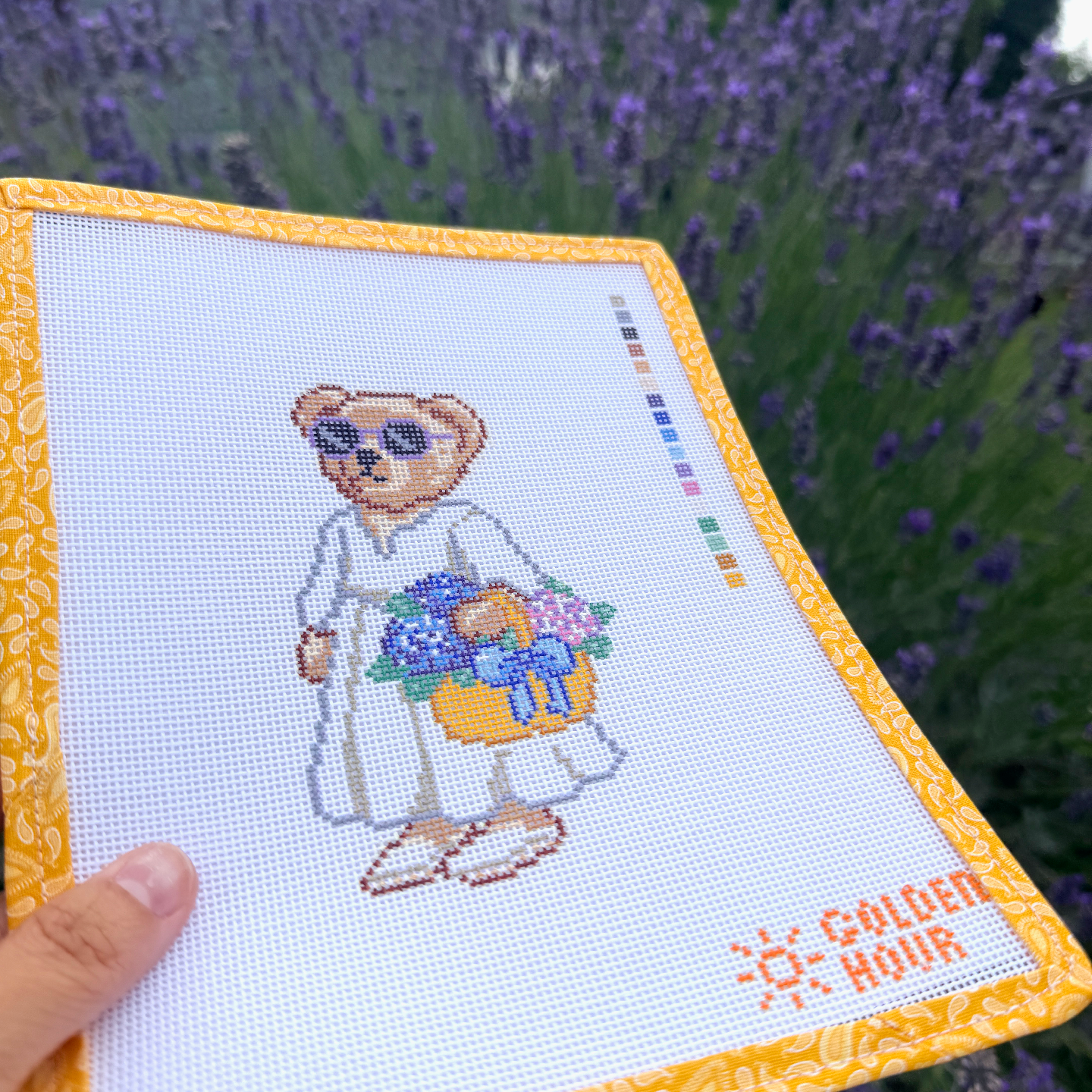 Flower Market Bear Canvas