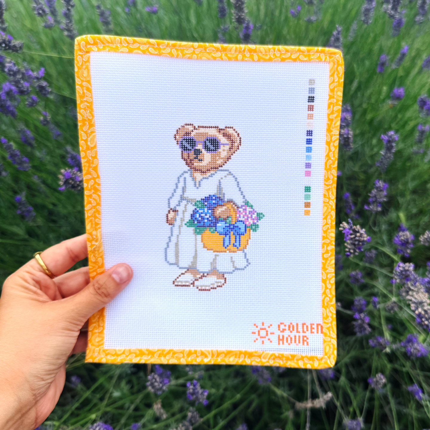 Flower Market Bear Canvas