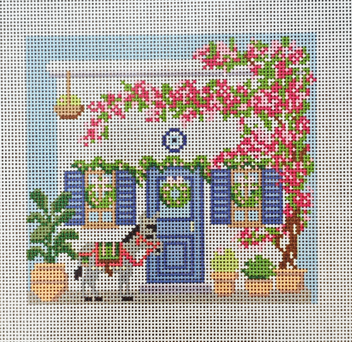 Greek House Needlepoint Village SAMPLE