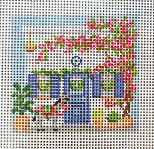 Greek House Needlepoint Village SAMPLE