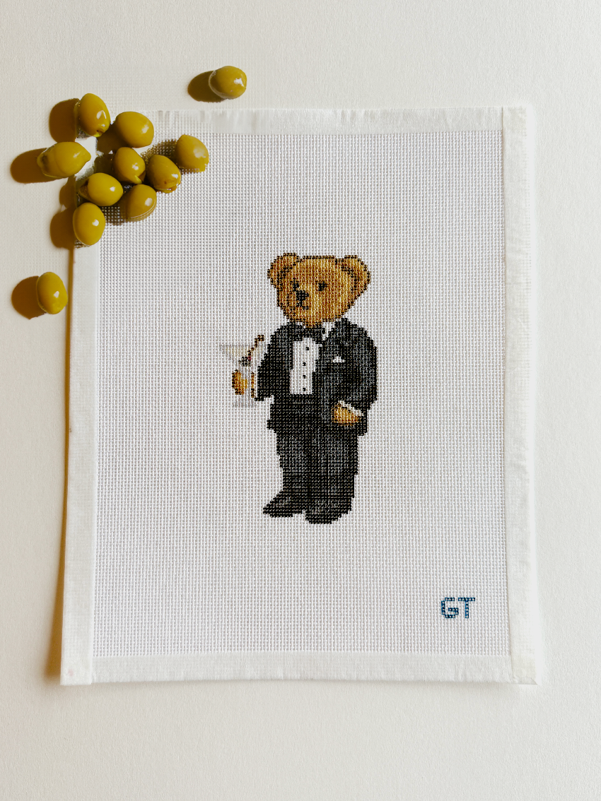 Martini Bear Canvas